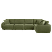  Coaster Furniture Elysia 551895-SETA 5-piece Chenille Upholstered Modular Sectional Sofa - Green IMAGE 1