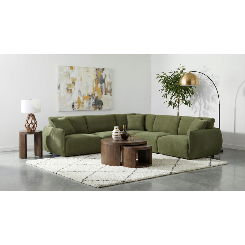  Coaster Furniture Elysia 551895-SETA 5-piece Chenille Upholstered Modular Sectional Sofa - Green IMAGE 2