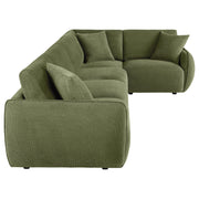  Coaster Furniture Elysia 551895-SETA 5-piece Chenille Upholstered Modular Sectional Sofa - Green IMAGE 4