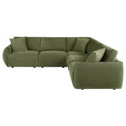  Coaster Furniture Elysia 551895-SETA 5-piece Chenille Upholstered Modular Sectional Sofa - Green IMAGE 6