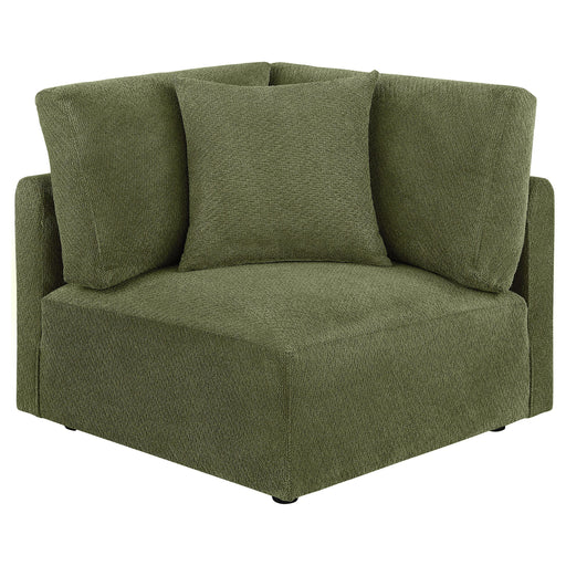  Coaster Furniture Elysia 551896 Chenille Upholstered Modular Corner Chair - Green IMAGE 1
