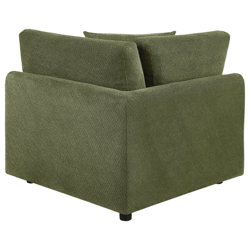  Coaster Furniture Elysia 551896 Chenille Upholstered Modular Corner Chair - Green IMAGE 2