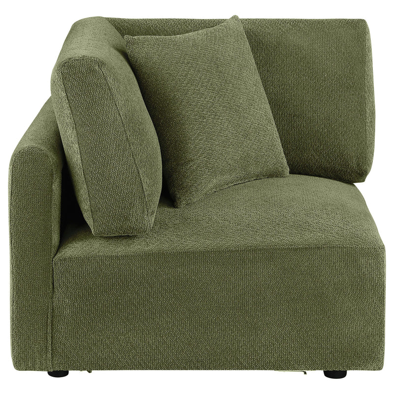  Coaster Furniture Elysia 551896 Chenille Upholstered Modular Corner Chair - Green IMAGE 4