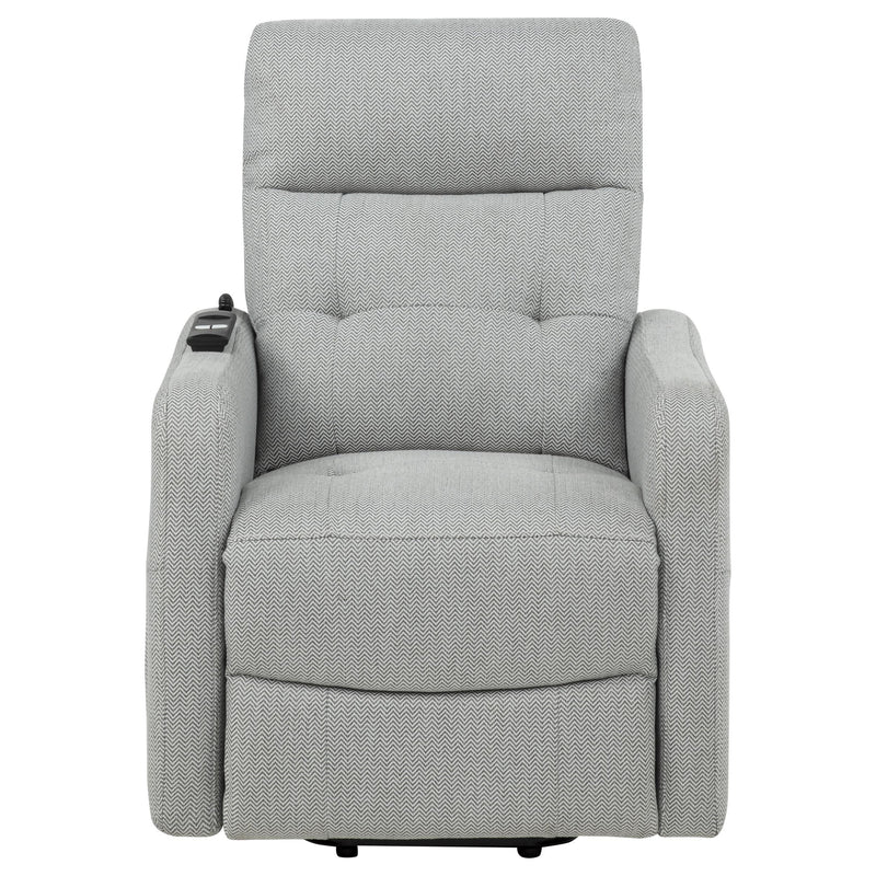  Coaster Furniture Dayes 600130P Upholstered Power Lift Recliner Chair - Light Grey IMAGE 6