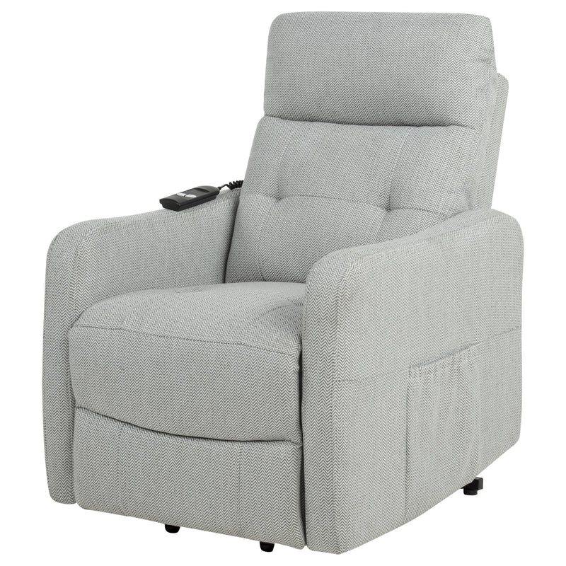  Coaster Furniture Dayes 600130P Upholstered Power Lift Recliner Chair - Light Grey IMAGE 9