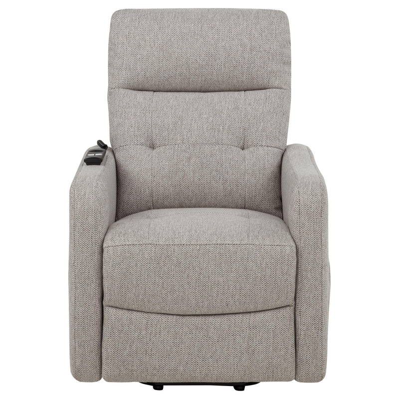  Coaster Furniture Dayes 600131P Upholstered Power Lift Recliner Chair - Taupe IMAGE 6