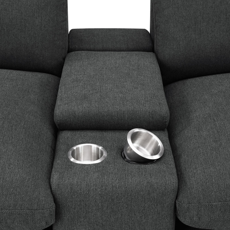  Coaster Furniture Collins 609530CON Upholstered Modular Storage Console - Dark Grey IMAGE 5