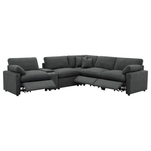 Coaster Furniture Collins 609530P-SET 6-piece Modular Power Reclining Sectional - Dark Grey IMAGE 2
