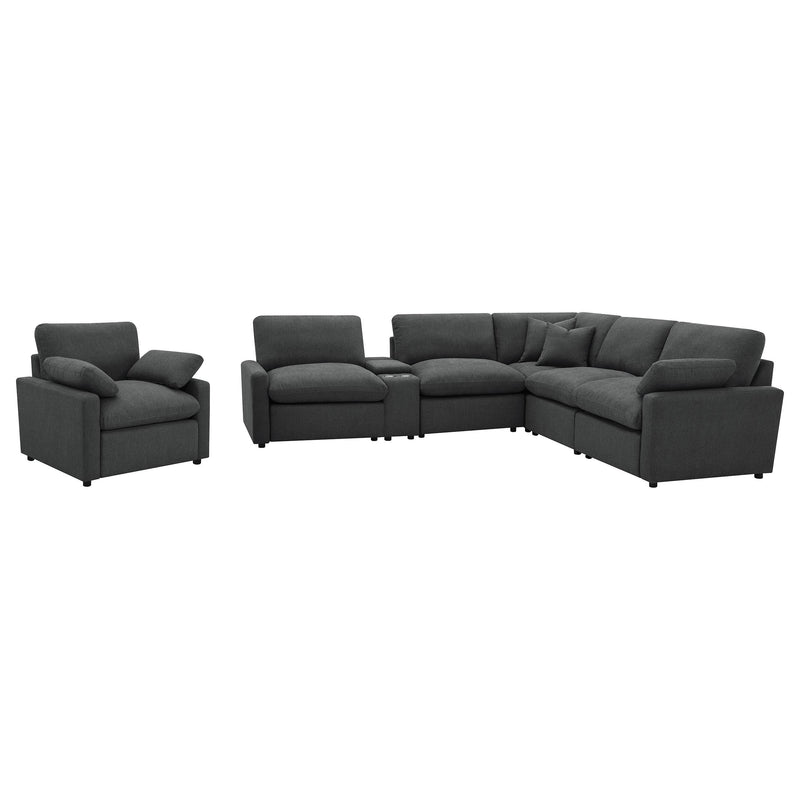  Coaster Furniture Collins 609530P-SET 6-piece Modular Power Reclining Sectional - Dark Grey IMAGE 3