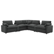 Coaster Furniture Collins 609530P-SETA 7-piece Modular Power Reclining Sectional - Dark Grey IMAGE 1