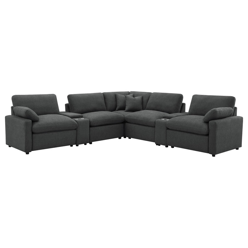  Coaster Furniture Collins 609530P-SETA 7-piece Modular Power Reclining Sectional - Dark Grey IMAGE 1