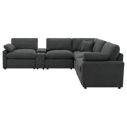  Coaster Furniture Collins 609530P-SETA 7-piece Modular Power Reclining Sectional - Dark Grey IMAGE 2