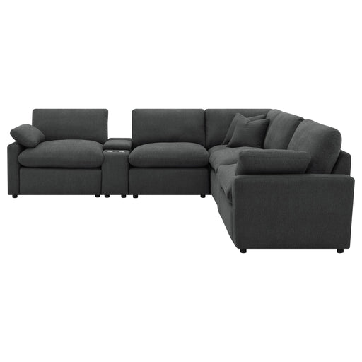  Coaster Furniture Collins 609530P-SETA 7-piece Modular Power Reclining Sectional - Dark Grey IMAGE 2