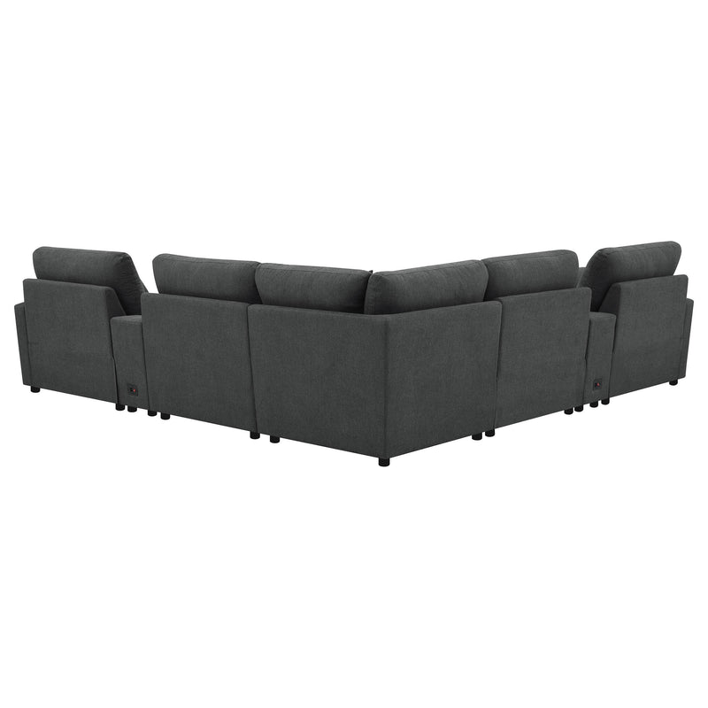  Coaster Furniture Collins 609530P-SETA 7-piece Modular Power Reclining Sectional - Dark Grey IMAGE 5