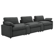  Coaster Furniture Collins 609531PT 5-Piece Power Reclining Home Theater Seating - Dark Grey IMAGE 1