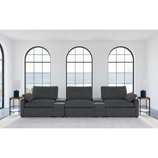  Coaster Furniture Collins 609531PT 5-Piece Power Reclining Home Theater Seating - Dark Grey IMAGE 2