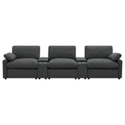  Coaster Furniture Collins 609531PT 5-Piece Power Reclining Home Theater Seating - Dark Grey IMAGE 3