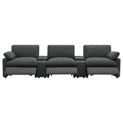  Coaster Furniture Collins 609531PT 5-Piece Power Reclining Home Theater Seating - Dark Grey IMAGE 4