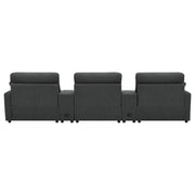  Coaster Furniture Collins 609531PT 5-Piece Power Reclining Home Theater Seating - Dark Grey IMAGE 6