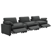  Coaster Furniture Collins 609531PT 5-Piece Power Reclining Home Theater Seating - Dark Grey IMAGE 9