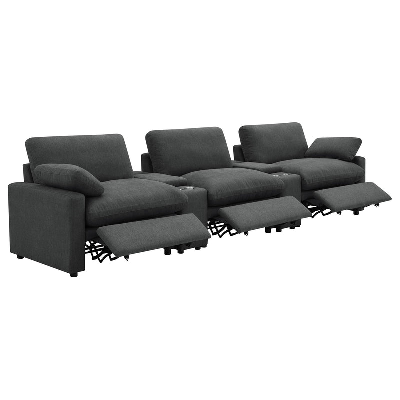  Coaster Furniture Collins 609531PT 5-Piece Power Reclining Home Theater Seating - Dark Grey IMAGE 9