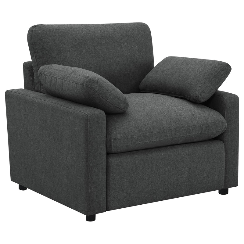  Coaster Furniture Collins 609533P Upholstered Power Recliner Chair - Dark Grey IMAGE 1