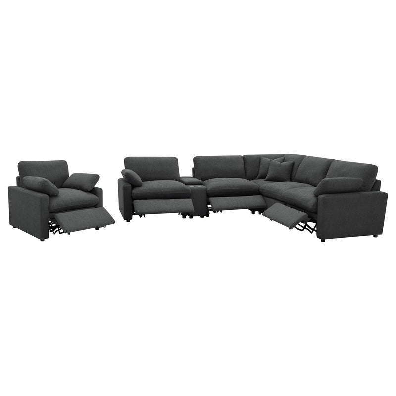  Coaster Furniture Collins 609533P Upholstered Power Recliner Chair - Dark Grey IMAGE 7