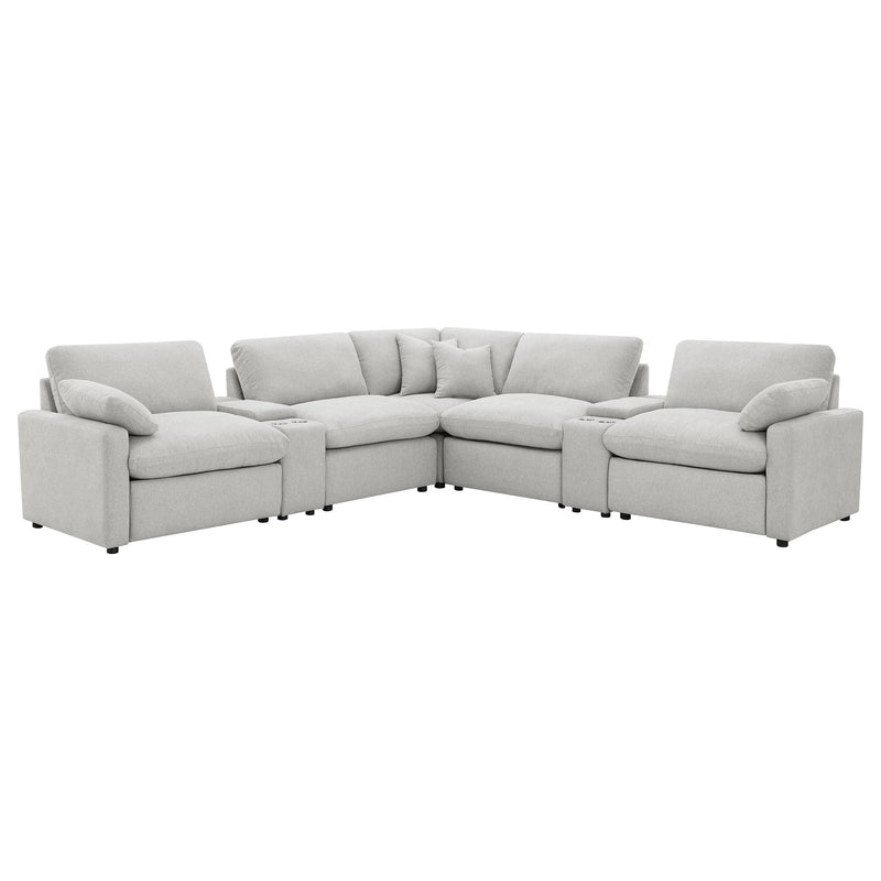  Coaster Furniture Collins 609560P-SETA 7-piece Modular Power Reclining Sectional - Grey IMAGE 1