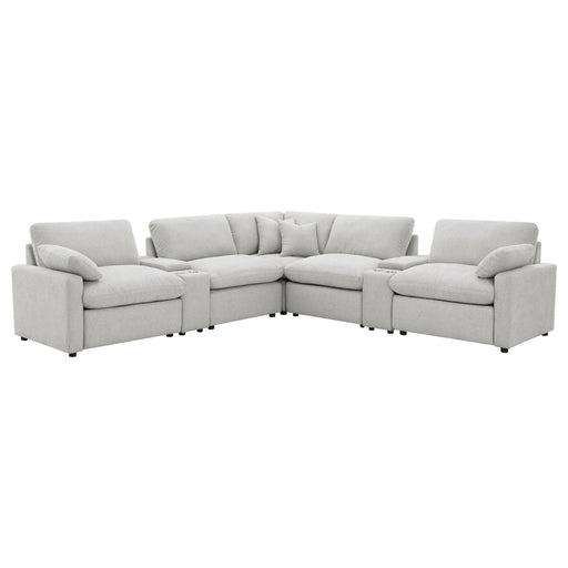  Coaster Furniture Collins 609560P-SETA 7-piece Modular Power Reclining Sectional - Grey IMAGE 1