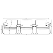  Coaster Furniture Collins 609561PT 5-Piece Power Reclining Home Theater Seating - Grey IMAGE 12