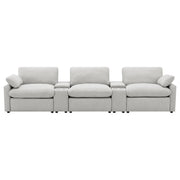  Coaster Furniture Collins 609561PT 5-Piece Power Reclining Home Theater Seating - Grey IMAGE 2