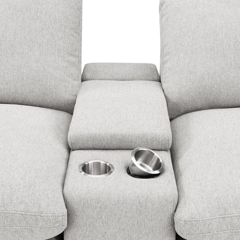  Coaster Furniture Collins 609561PT 5-Piece Power Reclining Home Theater Seating - Grey IMAGE 3