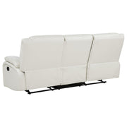  Coaster Furniture Camila 610247 Upholstered Motion Reclining Sofa - White IMAGE 3