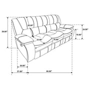  Coaster Furniture Camila 610247 Upholstered Motion Reclining Sofa - White IMAGE 8