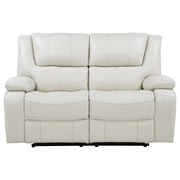  Coaster Furniture Camila 610248 Upholstered Motion Reclining Loveseat - White IMAGE 5