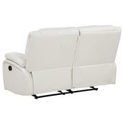  Coaster Furniture Camila 610248 Upholstered Motion Reclining Loveseat - White IMAGE 8
