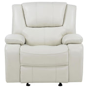  Coaster Furniture Camila 610249 Upholstered Glider Recliner Chair - White IMAGE 4