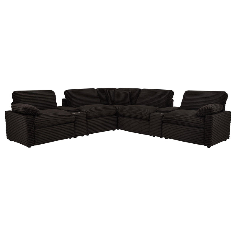  Coaster Furniture Collins 610350P-SETA 7-piece Modular Power Reclining Sectional - Chocolate Brown IMAGE 1