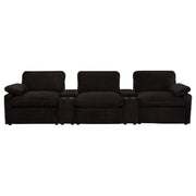  Coaster Furniture Collins 610351PT 5-Piece Power Reclining Home Theater Seating - Chocolate Brown IMAGE 1
