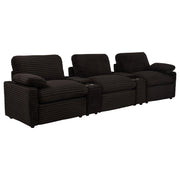  Coaster Furniture Collins 610351PT 5-Piece Power Reclining Home Theater Seating - Chocolate Brown IMAGE 2