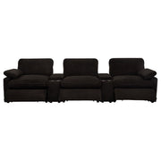  Coaster Furniture Collins 610351PT 5-Piece Power Reclining Home Theater Seating - Chocolate Brown IMAGE 5