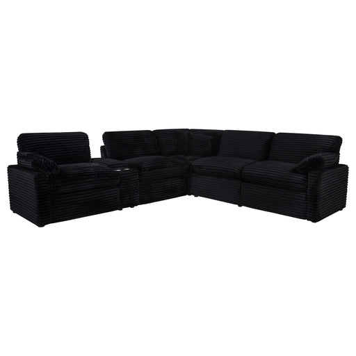  Coaster Furniture Collins 610360P-SET 6-piece Modular Power Reclining Sectional - Black IMAGE 1