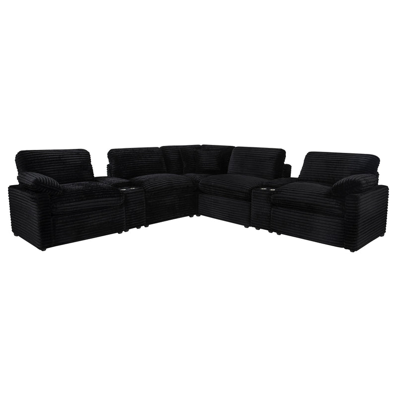  Coaster Furniture Collins 610360P-SETA 7-piece Modular Power Reclining Sectional - Black IMAGE 1