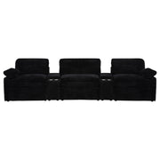  Coaster Furniture Collins 610361PT 5-Piece Power Reclining Home Theater Seating - Black IMAGE 2