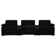 Coaster Furniture Collins 610361PT 5-Piece Power Reclining Home Theater Seating - Black IMAGE 5