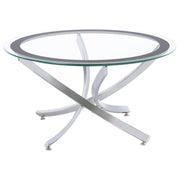  Coaster Furniture Brooke 702588-S3 3-piece Round Coffee and End Table Set - Chrome IMAGE 1