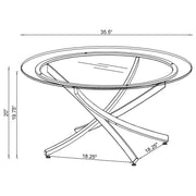  Coaster Furniture Brooke 702588-S3 3-piece Round Coffee and End Table Set - Chrome IMAGE 2