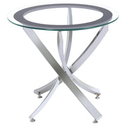  Coaster Furniture Brooke 702588-S3 3-piece Round Coffee and End Table Set - Chrome IMAGE 3
