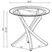 Coaster Furniture Brooke 702588-S3 3-piece Round Coffee and End Table Set - Chrome IMAGE 4