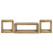  Coaster Furniture Benton 704838-S3 3-piece Solid Mango Coffee and End Table Set - Natural IMAGE 1